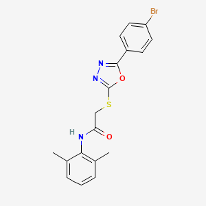 molecular formula C18H16BrN3O2S B11770755 2-((5-(4-Bromophenyl)-1,3,4-oxadiazol-2-yl)thio)-N-(2,6-dimethylphenyl)acetamide 