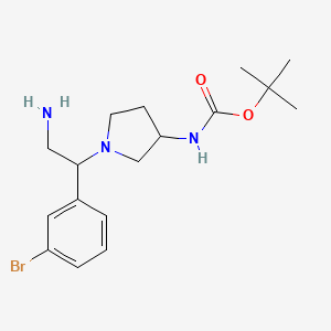 molecular formula C17H26BrN3O2 B11770808 tert-Butyl (1-(2-amino-1-(3-bromophenyl)ethyl)pyrrolidin-3-yl)carbamate CAS No. 886365-05-5