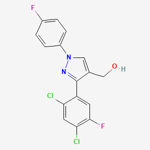 (3-(2,4-Dichloro-5-fluorophenyl)-1-(4-fluorophenyl)-1H-pyrazol-4-YL)methanol