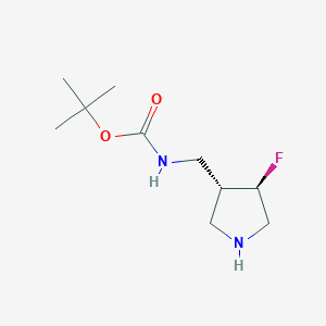 molecular formula C10H19FN2O2 B11770822 rel-tert-Butyl (((3R,4R)-4-fluoropyrrolidin-3-yl)methyl)carbamate 