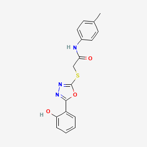 molecular formula C17H15N3O3S B11770837 2-((5-(2-Hydroxyphenyl)-1,3,4-oxadiazol-2-yl)thio)-N-(p-tolyl)acetamide 