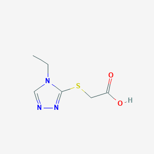 molecular formula C6H9N3O2S B11770845 2-((4-Ethyl-4H-1,2,4-triazol-3-yl)thio)acetic acid 