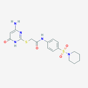 2-((4-Amino-6-hydroxypyrimidin-2-yl)thio)-N-(4-(piperidin-1-ylsulfonyl)phenyl)acetamide