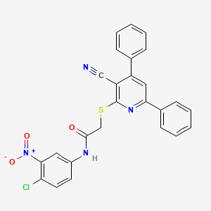 N-(4-Chloro-3-nitrophenyl)-2-((3-cyano-4,6-diphenylpyridin-2-yl)thio)acetamide