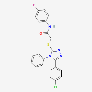 molecular formula C22H16ClFN4OS B11770899 2-((5-(4-Chlorophenyl)-4-phenyl-4H-1,2,4-triazol-3-yl)thio)-N-(4-fluorophenyl)acetamide 