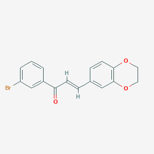 molecular formula C17H13BrO3 B11770919 1-(3-Bromophenyl)-3-(2,3-dihydrobenzo[b][1,4]dioxin-6-yl)prop-2-en-1-one 