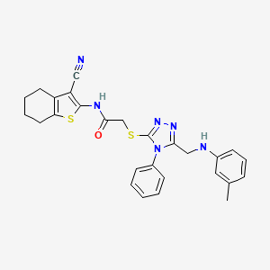 N-(3-Cyano-4,5,6,7-tetrahydrobenzo[b]thiophen-2-yl)-2-((4-phenyl-5-((m-tolylamino)methyl)-4H-1,2,4-triazol-3-yl)thio)acetamide