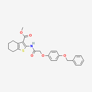 molecular formula C25H25NO5S B11771019 Methyl 2-(2-(4-(benzyloxy)phenoxy)acetamido)-4,5,6,7-tetrahydrobenzo[b]thiophene-3-carboxylate 