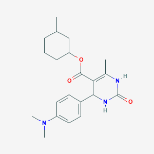 molecular formula C21H29N3O3 B11771022 3-Methylcyclohexyl 4-(4-(dimethylamino)phenyl)-6-methyl-2-oxo-1,2,3,4-tetrahydropyrimidine-5-carboxylate 