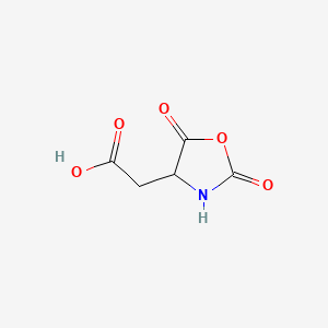 molecular formula C5H5NO5 B11771041 2,5-Dioxooxazolidine-4-acetic acid CAS No. 6542-24-1