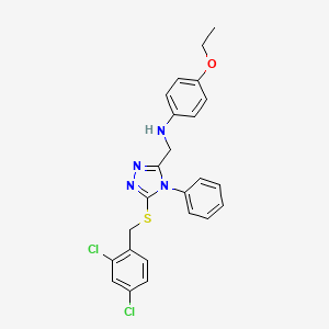 molecular formula C24H22Cl2N4OS B11771048 N-((5-((2,4-Dichlorobenzyl)thio)-4-phenyl-4H-1,2,4-triazol-3-yl)methyl)-4-ethoxyaniline 