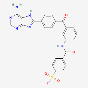 4-[[3-[4-(6-amino-7H-purin-8-yl)benzoyl]phenyl]carbamoyl]benzenesulfonyl fluoride