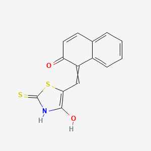 molecular formula C14H9NO2S2 B11771118 (E)-5-((2-Hydroxynaphthalen-1-yl)methylene)-2-mercaptothiazol-4(5H)-one 