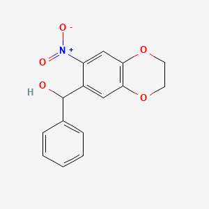 molecular formula C15H13NO5 B11771130 (7-Nitro-2,3-dihydrobenzo[b][1,4]dioxin-6-yl)(phenyl)methanol 