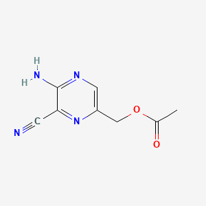 molecular formula C8H8N4O2 B11771191 5-Acetoxymethyl-2-amino-3-cyanopyrazine CAS No. 54798-28-6