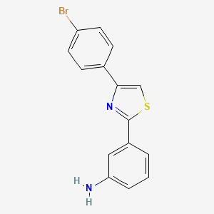 molecular formula C15H11BrN2S B11771198 3-(4-(4-Bromophenyl)thiazol-2-yl)aniline CAS No. 886496-25-9