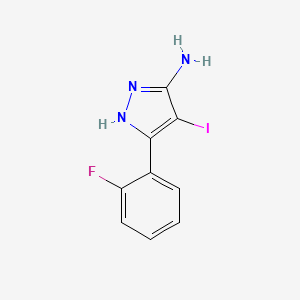 molecular formula C9H7FIN3 B11771213 5-(2-fluorophenyl)-4-iodo-1H-pyrazol-3-amine 