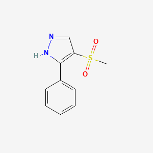 molecular formula C10H10N2O2S B11771216 4-(Methylsulfonyl)-3-phenyl-1H-pyrazole 