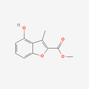 molecular formula C11H10O4 B11771219 Methyl 4-hydroxy-3-methylbenzofuran-2-carboxylate 