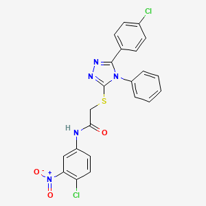 N-(4-Chloro-3-nitrophenyl)-2-((5-(4-chlorophenyl)-4-phenyl-4H-1,2,4-triazol-3-yl)thio)acetamide