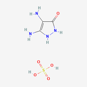 molecular formula C3H8N4O5S B11771238 4,5-Diamino-1,2-dihydro-3-oxopyrazole sulphate CAS No. 97358-51-5