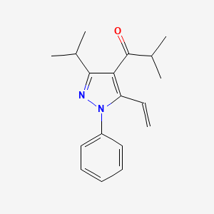 molecular formula C18H22N2O B11771256 1-(3-Isopropyl-1-phenyl-5-vinyl-1H-pyrazol-4-yl)-2-methylpropan-1-one 