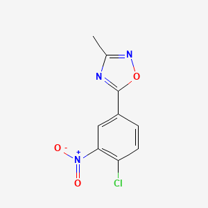 molecular formula C9H6ClN3O3 B11771347 5-(4-Chloro-3-nitrophenyl)-3-methyl-1,2,4-oxadiazole 