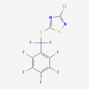 3-Chloro-5-((difluoro(perfluorophenyl)methyl)thio)-1,2,4-thiadiazole