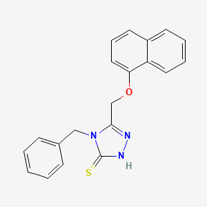 molecular formula C20H17N3OS B11771435 4-Benzyl-5-(naphthalen-1-yloxymethyl)-4H-[1,2,4]triazole-3-thiol 