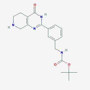 molecular formula C19H24N4O3 B11771465 Tert-butyl 3-(4-oxo-3,4,5,6,7,8-hexahydropyrido[3,4-D]pyrimidin-2-YL)benzylcarbamate 