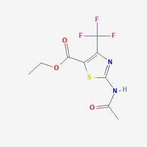 molecular formula C9H9F3N2O3S B11771471 Ethyl 2-acetamido-4-(trifluoromethyl)thiazole-5-carboxylate 