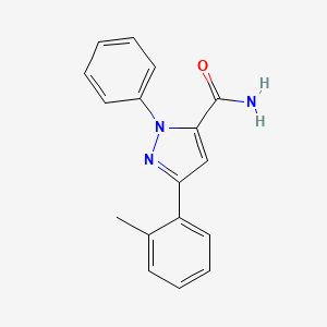 molecular formula C17H15N3O B11771493 1-Phenyl-3-(o-tolyl)-1H-pyrazole-5-carboxamide 