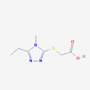 molecular formula C7H11N3O2S B11771521 (5-Ethyl-4-methyl-4H-[1,2,4]triazol-3-ylsulfanyl)-acetic acid 