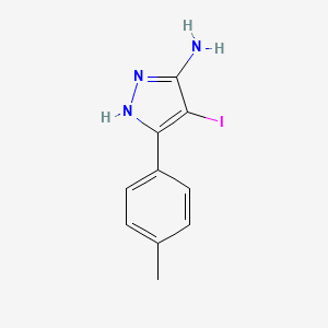 molecular formula C10H10IN3 B11771540 4-Iodo-5-(p-tolyl)-1H-pyrazol-3-amine 