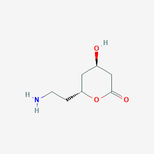 molecular formula C7H13NO3 B11771589 (4R,6R)-6-(2-aminoethyl)-4-hydroxyoxan-2-one 