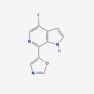 molecular formula C10H6FN3O B11771596 5-(4-Fluoro-1H-pyrrolo[2,3-C]pyridin-7-YL)oxazole 