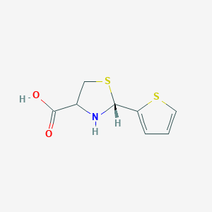 molecular formula C8H9NO2S2 B11771631 (2R)-2-(Thiophen-2-yl)thiazolidine-4-carboxylic acid 