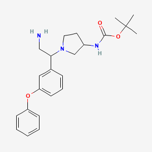 tert-Butyl (1-(2-amino-1-(3-phenoxyphenyl)ethyl)pyrrolidin-3-yl)carbamate