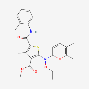 Methyl 2-((5,6-dimethyl-2H-pyran-2-yl)(ethoxy)amino)-4-methyl-5-(o-tolylcarbamoyl)thiophene-3-carboxylate