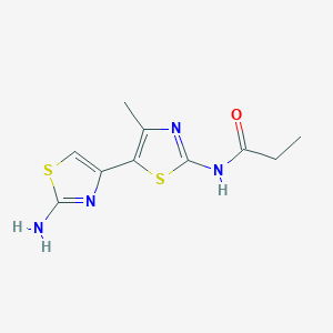 molecular formula C10H12N4OS2 B11771732 N-(2-Amino-4'-methyl-[4,5'-bithiazol]-2'-yl)propionamide 