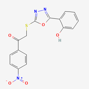 2-((5-(2-Hydroxyphenyl)-1,3,4-oxadiazol-2-yl)thio)-1-(4-nitrophenyl)ethanone