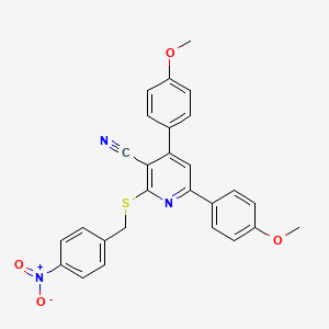 4,6-Bis(4-methoxyphenyl)-2-((4-nitrobenzyl)thio)nicotinonitrile