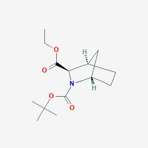 molecular formula C14H23NO4 B11771910 (1S,3R,4R)-2-tert-Butyl 3-ethyl 2-azabicyclo[2.2.1]heptane-2,3-dicarboxylate 