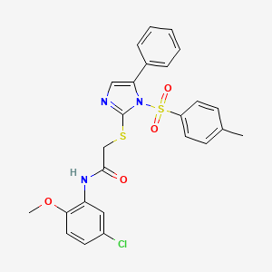 molecular formula C25H22ClN3O4S2 B11771967 N-(5-Chloro-2-methoxyphenyl)-2-((5-phenyl-1-tosyl-1H-imidazol-2-yl)thio)acetamide 