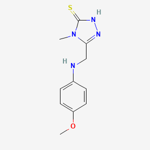 molecular formula C11H14N4OS B11771974 5-(((4-Methoxyphenyl)amino)methyl)-4-methyl-4H-1,2,4-triazole-3-thiol 