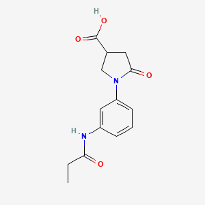 5-Oxo-1-[3-(propanoylamino)phenyl]pyrrolidine-3-carboxylic acid