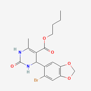 Butyl 4-(6-bromobenzo[d][1,3]dioxol-5-yl)-6-methyl-2-oxo-1,2,3,4-tetrahydropyrimidine-5-carboxylate