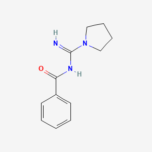 molecular formula C12H15N3O B11772040 N-(pyrrolidine-1-carboximidoyl)benzamide 