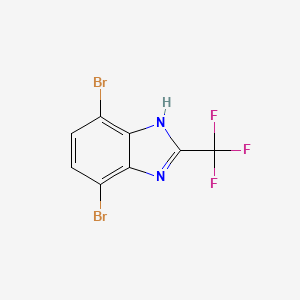 molecular formula C8H3Br2F3N2 B11772074 Benzimidazole, 4,7-dibromo-2-(trifluoromethyl)- CAS No. 4228-97-1