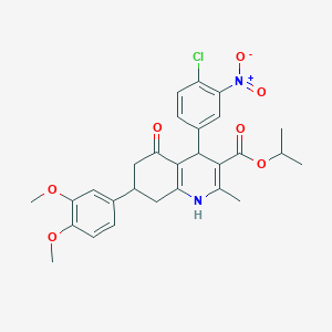 Isopropyl 4-(4-chloro-3-nitrophenyl)-7-(3,4-dimethoxyphenyl)-2-methyl-5-oxo-1,4,5,6,7,8-hexahydroquinoline-3-carboxylate